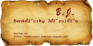 Benkóczky Józsiás névjegykártya